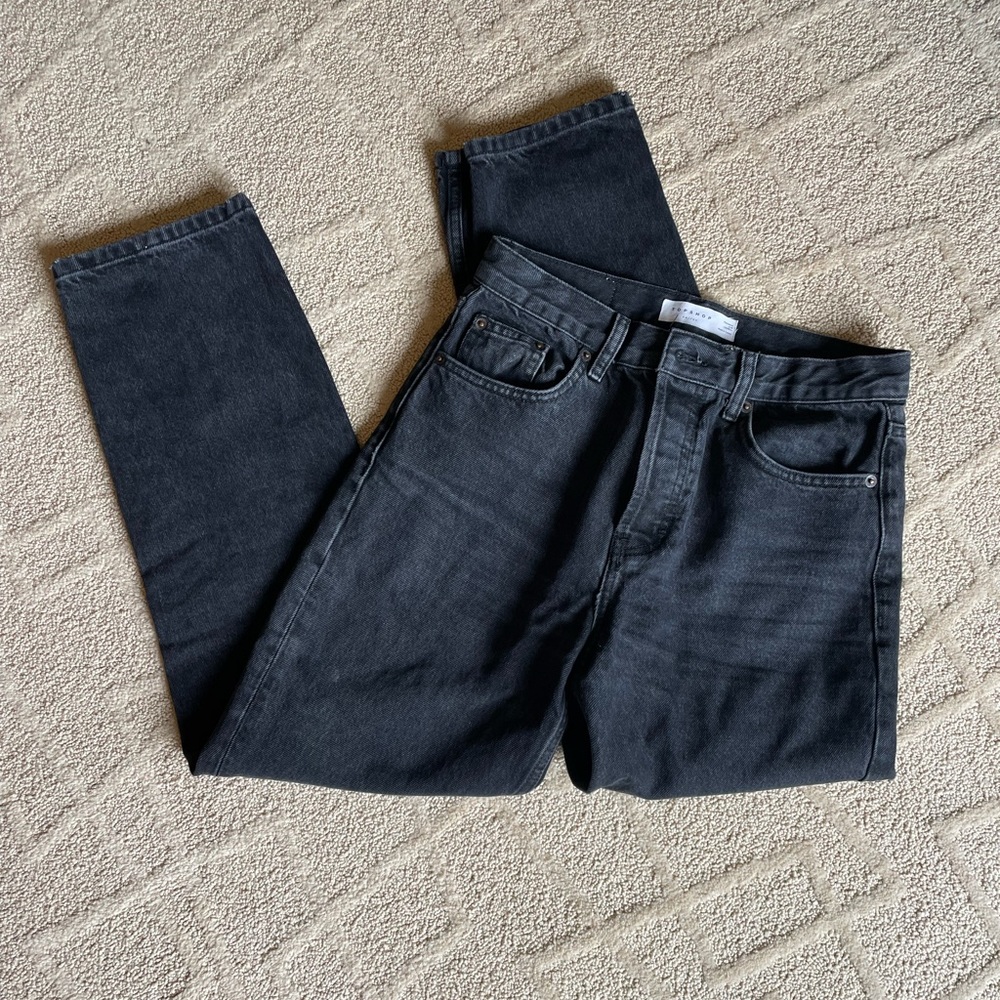 Topshop editor black straight jeans